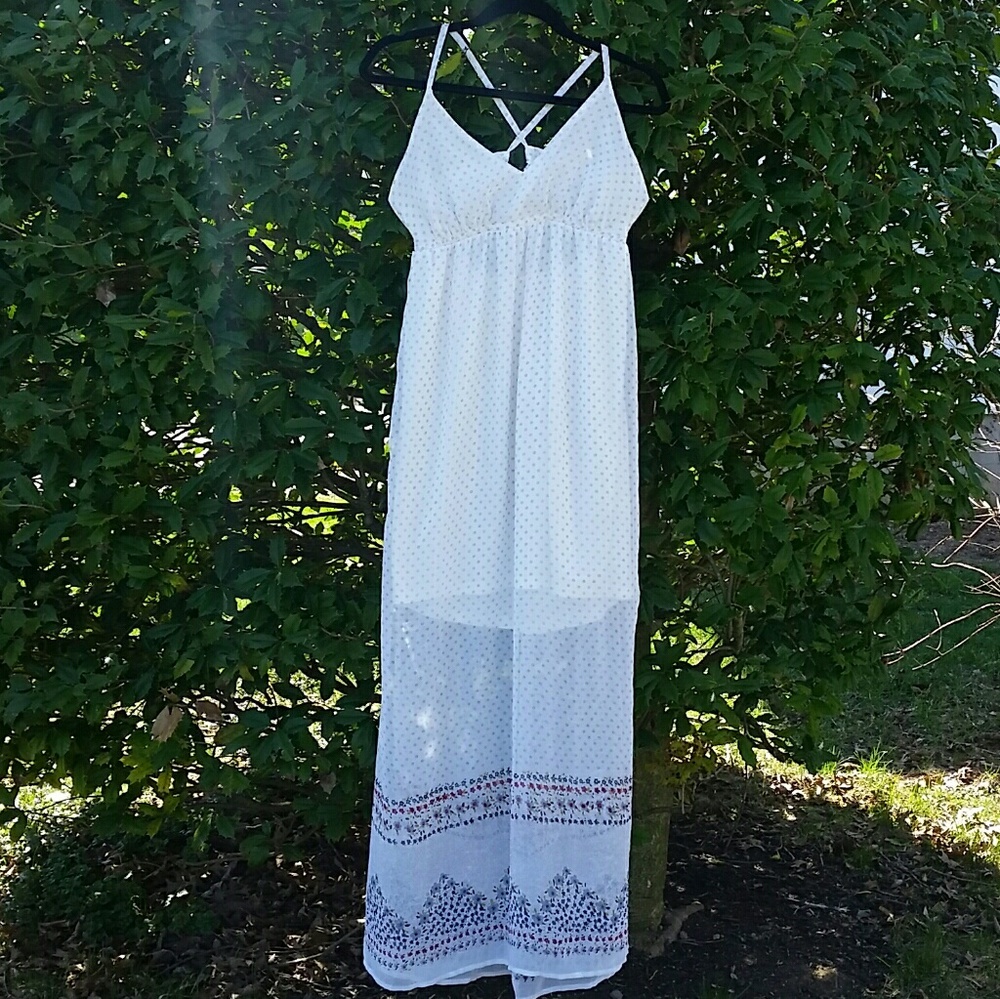 Charlotte Russe Cross-Back Boho Maxi Dress